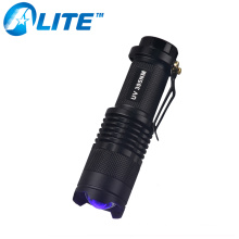 custom ultraviolet detector mini pocket uv led lamp 395nm flashlight